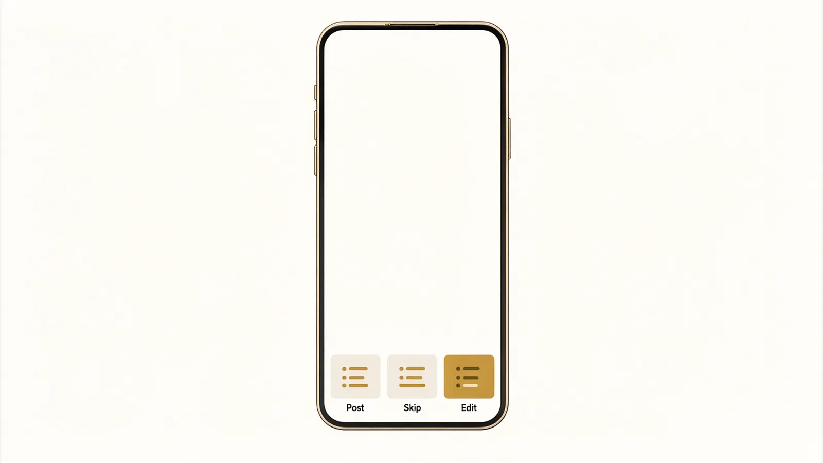 手机上的 Telegram 审核消息，下方有发、不发、改三个按钮